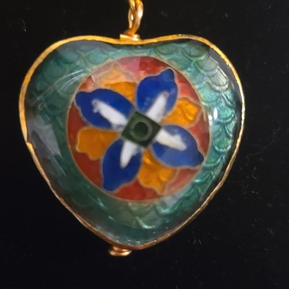 B and E Jewelers Brass Mosaic Heart Earrings